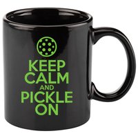 Keep Calm And Pickle On Pickleball TShirt With Pickle Ball 11oz C Handle Ceramic Mug