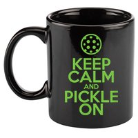 Keep Calm And Pickle On Pickleball TShirt With Pickle Ball 11oz C Handle Ceramic Mug