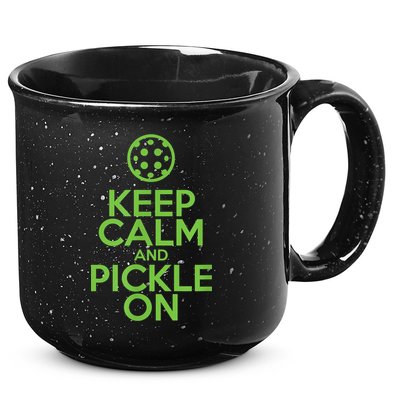 Keep Calm And Pickle On Pickleball TShirt With Pickle Ball 15oz Campfire Ceramic Mug