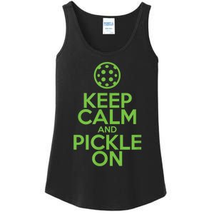 Keep Calm And Pickle On Pickleball TShirt With Pickle Ball Ladies Essential Tank