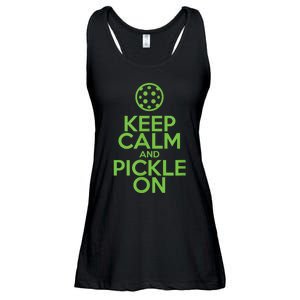 Keep Calm And Pickle On Pickleball TShirt With Pickle Ball Ladies Essential Flowy Tank