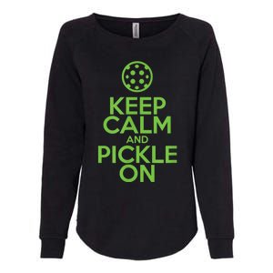 Keep Calm And Pickle On Pickleball TShirt With Pickle Ball Womens California Wash Sweatshirt