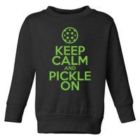 Keep Calm And Pickle On Pickleball TShirt With Pickle Ball Toddler Sweatshirt