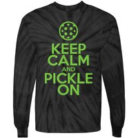 Keep Calm And Pickle On Pickleball TShirt With Pickle Ball Tie-Dye Long Sleeve Shirt