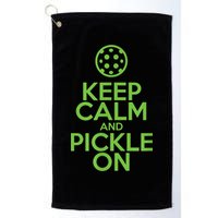 Keep Calm And Pickle On Pickleball TShirt With Pickle Ball Golf Towel