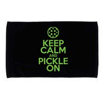Keep Calm And Pickle On Pickleball TShirt With Pickle Ball Microfiber Hand Towel