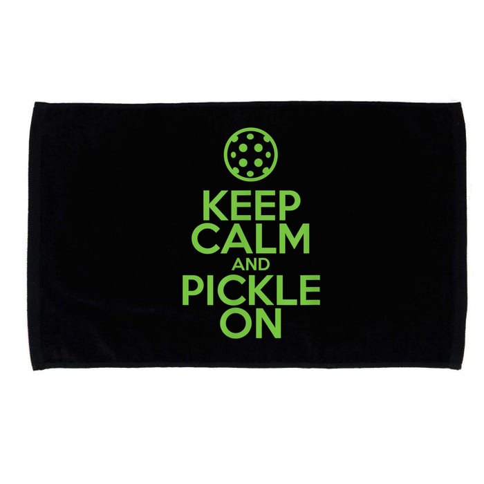 Keep Calm And Pickle On Pickleball TShirt With Pickle Ball Microfiber Hand Towel