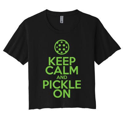 Keep Calm And Pickle On Pickleball TShirt With Pickle Ball Crop Top