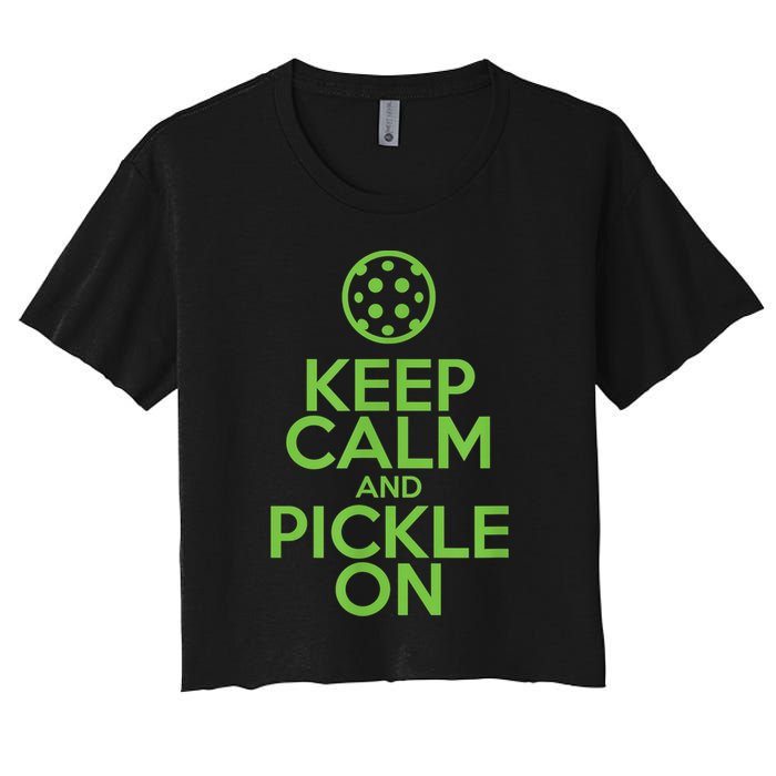 Keep Calm And Pickle On Pickleball TShirt With Pickle Ball Crop Top