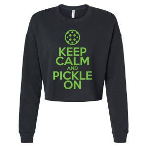 Keep Calm And Pickle On Pickleball TShirt With Pickle Ball Cropped Pullover Crew