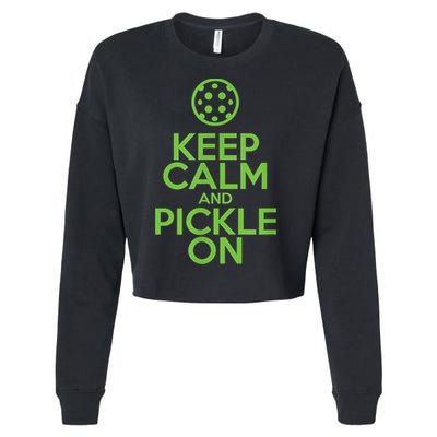 Keep Calm And Pickle On Pickleball TShirt With Pickle Ball Cropped Pullover Crew