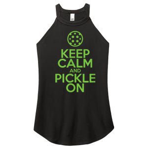 Keep Calm And Pickle On Pickleball TShirt With Pickle Ball Women's Perfect Tri Rocker Tank