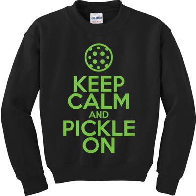 Keep Calm And Pickle On Pickleball TShirt With Pickle Ball Kids Sweatshirt