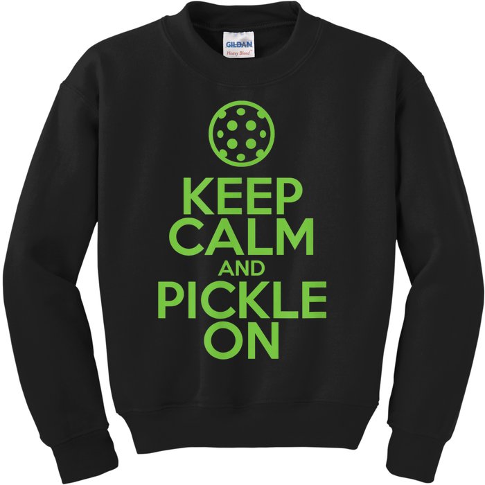 Keep Calm And Pickle On Pickleball TShirt With Pickle Ball Kids Sweatshirt