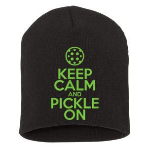 Keep Calm And Pickle On Pickleball TShirt With Pickle Ball Short Acrylic Beanie