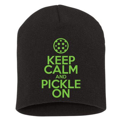 Keep Calm And Pickle On Pickleball TShirt With Pickle Ball Short Acrylic Beanie