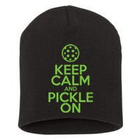 Keep Calm And Pickle On Pickleball TShirt With Pickle Ball Short Acrylic Beanie