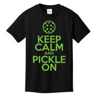 Keep Calm And Pickle On Pickleball TShirt With Pickle Ball Kids T-Shirt