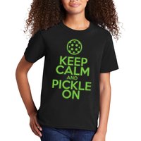 Keep Calm And Pickle On Pickleball TShirt With Pickle Ball Kids T-Shirt