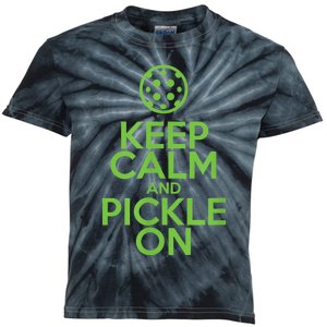 Keep Calm And Pickle On Pickleball TShirt With Pickle Ball Kids Tie-Dye T-Shirt