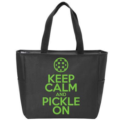 Keep Calm And Pickle On Pickleball TShirt With Pickle Ball Zip Tote Bag