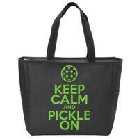 Keep Calm And Pickle On Pickleball TShirt With Pickle Ball Zip Tote Bag