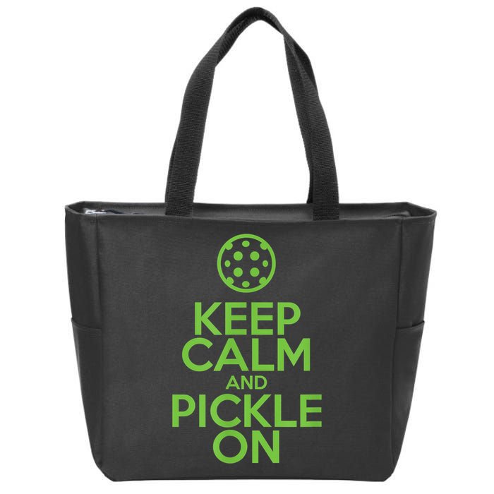 Keep Calm And Pickle On Pickleball TShirt With Pickle Ball Zip Tote Bag