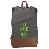 Keep Calm And Pickle On Pickleball TShirt With Pickle Ball Cotton Canvas Backpack