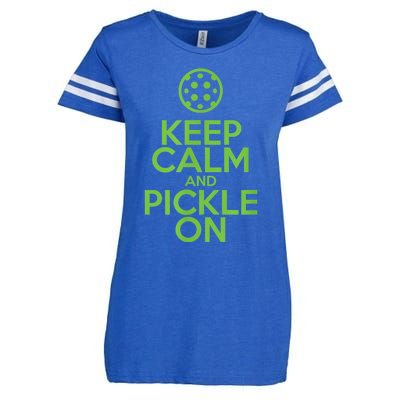 Keep Calm And Pickle On Pickleball TShirt With Pickle Ball Enza Ladies Jersey Football T-Shirt