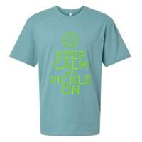 Keep Calm And Pickle On Pickleball TShirt With Pickle Ball Sueded Cloud Jersey T-Shirt