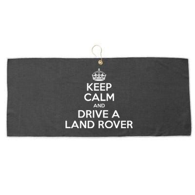 Keep Calm And Drive A Land Rover Funny Large Microfiber Waffle Golf Towel