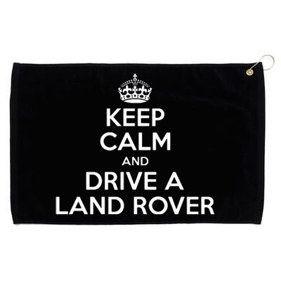 Keep Calm And Drive A Land Rover Funny Grommeted Golf Towel