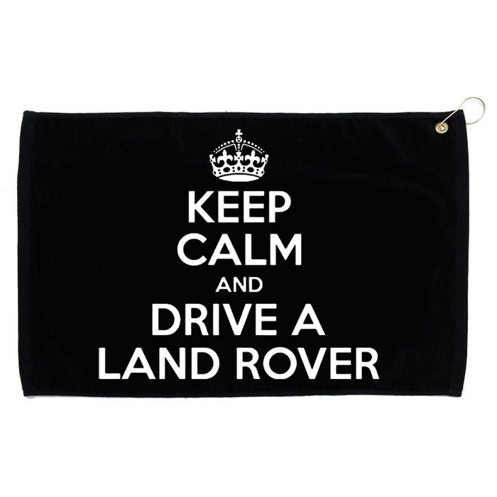 Keep Calm And Drive A Land Rover Funny Grommeted Golf Towel