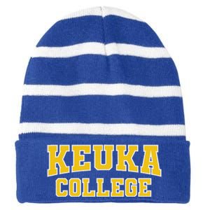 Keuka College Apparel Sports Fan Striped Beanie with Solid Band