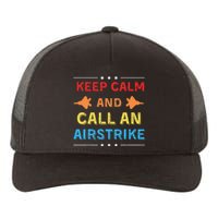 Keep Calm And Call An Airstrike Vintage Groovy Classic Yupoong Adult 5-Panel Trucker Hat