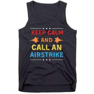 Keep Calm And Call An Airstrike Vintage Groovy Classic Tank Top