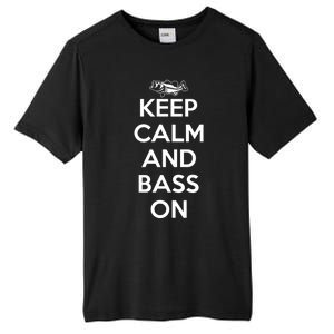 Keep Calm And Bass On Bass Fishing Gift Tall Fusion ChromaSoft Performance T-Shirt