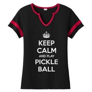 KEEP CALM AND PLAY PICKLEBALL Ladies Halftime Notch Neck Tee