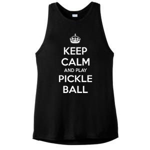 KEEP CALM AND PLAY PICKLEBALL Ladies PosiCharge Tri-Blend Wicking Tank