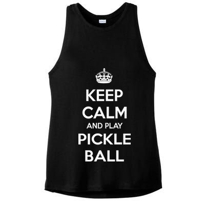 KEEP CALM AND PLAY PICKLEBALL Ladies PosiCharge Tri-Blend Wicking Tank