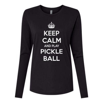 KEEP CALM AND PLAY PICKLEBALL Womens Cotton Relaxed Long Sleeve T-Shirt