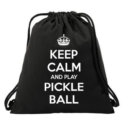 KEEP CALM AND PLAY PICKLEBALL Drawstring Bag