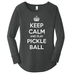 KEEP CALM AND PLAY PICKLEBALL Women's Perfect Tri Tunic Long Sleeve Shirt