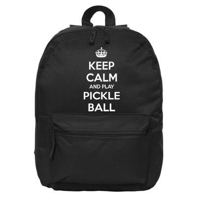 KEEP CALM AND PLAY PICKLEBALL 16 in Basic Backpack