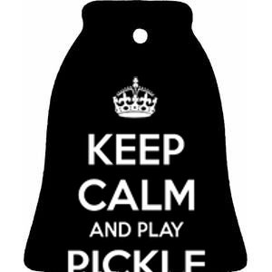 KEEP CALM AND PLAY PICKLEBALL Ceramic Bell Ornament