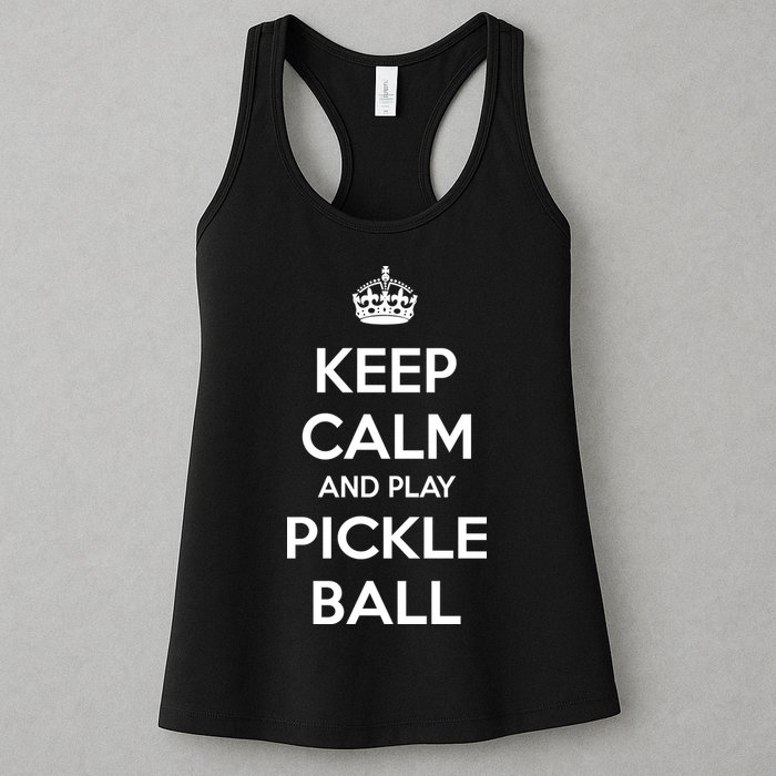 KEEP CALM AND PLAY PICKLEBALL Womens Tank Top