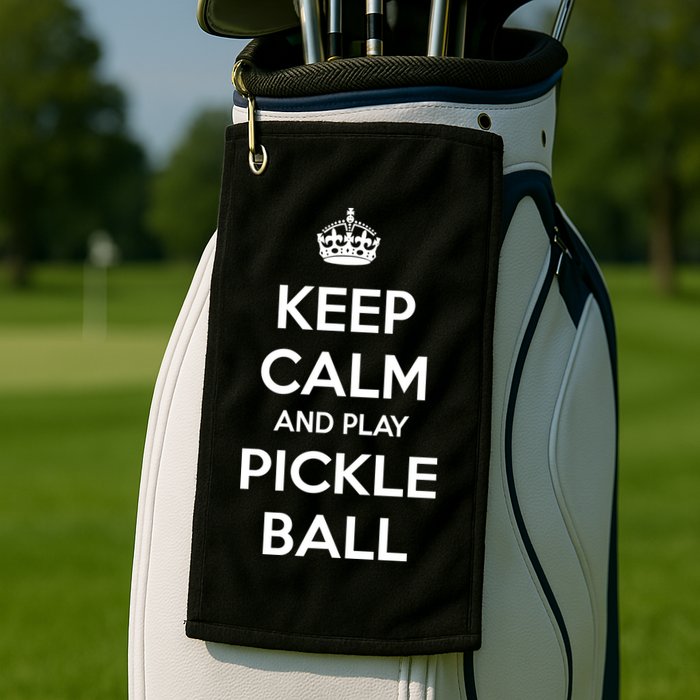 KEEP CALM AND PLAY PICKLEBALL Golf Towel