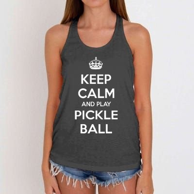 KEEP CALM AND PLAY PICKLEBALL Women's Knotted Racerback Tank