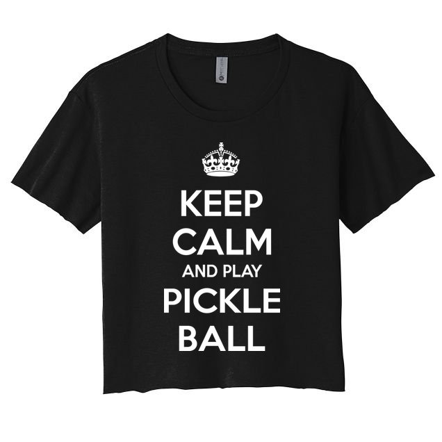 KEEP CALM AND PLAY PICKLEBALL Crop Top