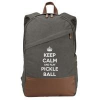 KEEP CALM AND PLAY PICKLEBALL Cotton Canvas Backpack